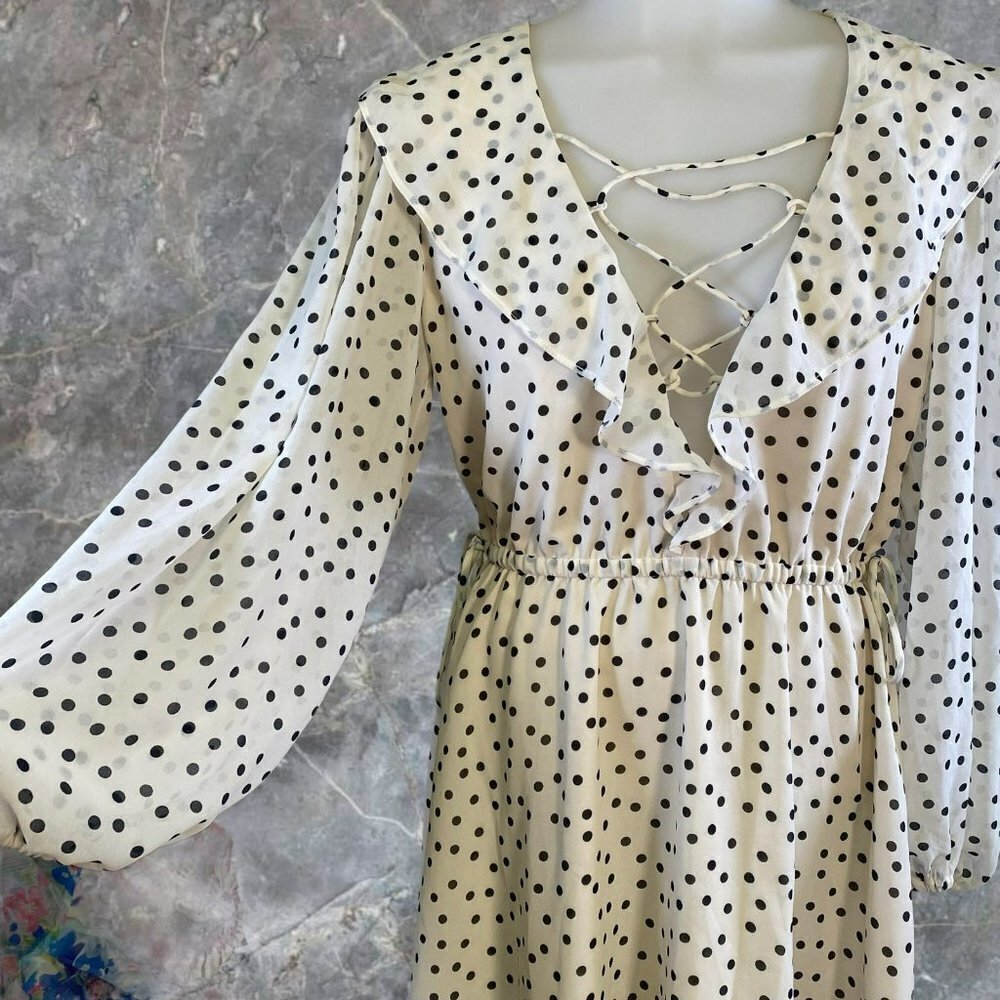 Majorelle Mattie Mini Dress in Black & Cream Dot - Picture 7 of 12